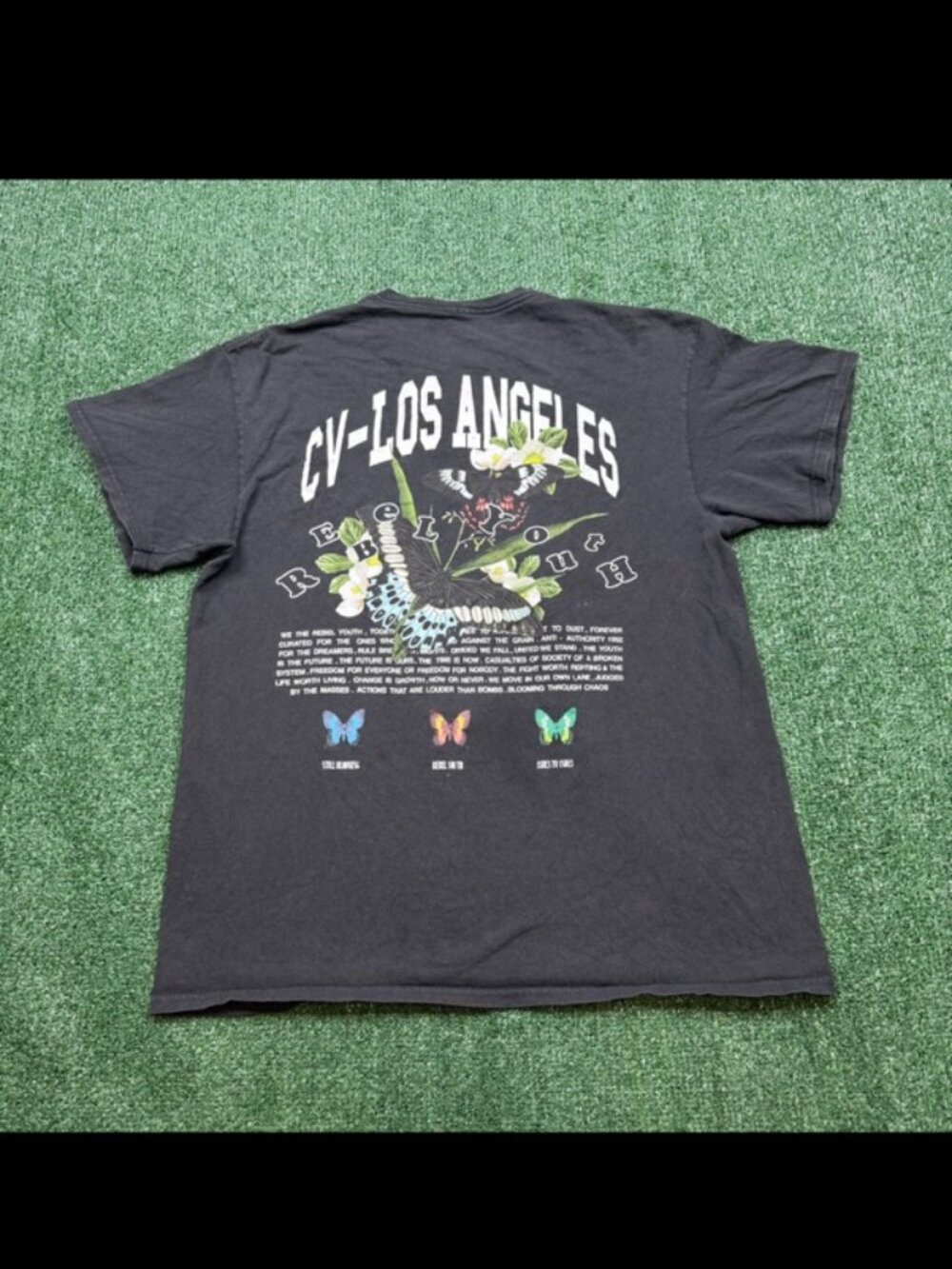 CVLA T Shirt Mens Size L Black Short Sleeve Rebel Youth Graphic Tee